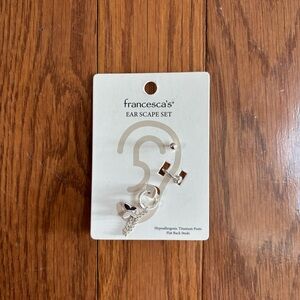 Silver Tone Earring and Cuff Set